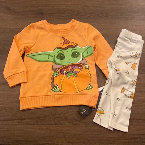 12 Months Star Wars Mandalorian Yoda Halloween Outfit- New! - Picture 1 of 3